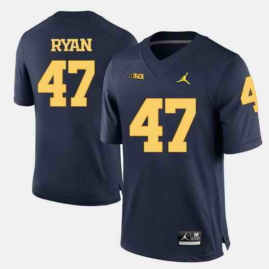 Men Michigan Wolverines Jake Ryan College Football Navy Blue Jersey